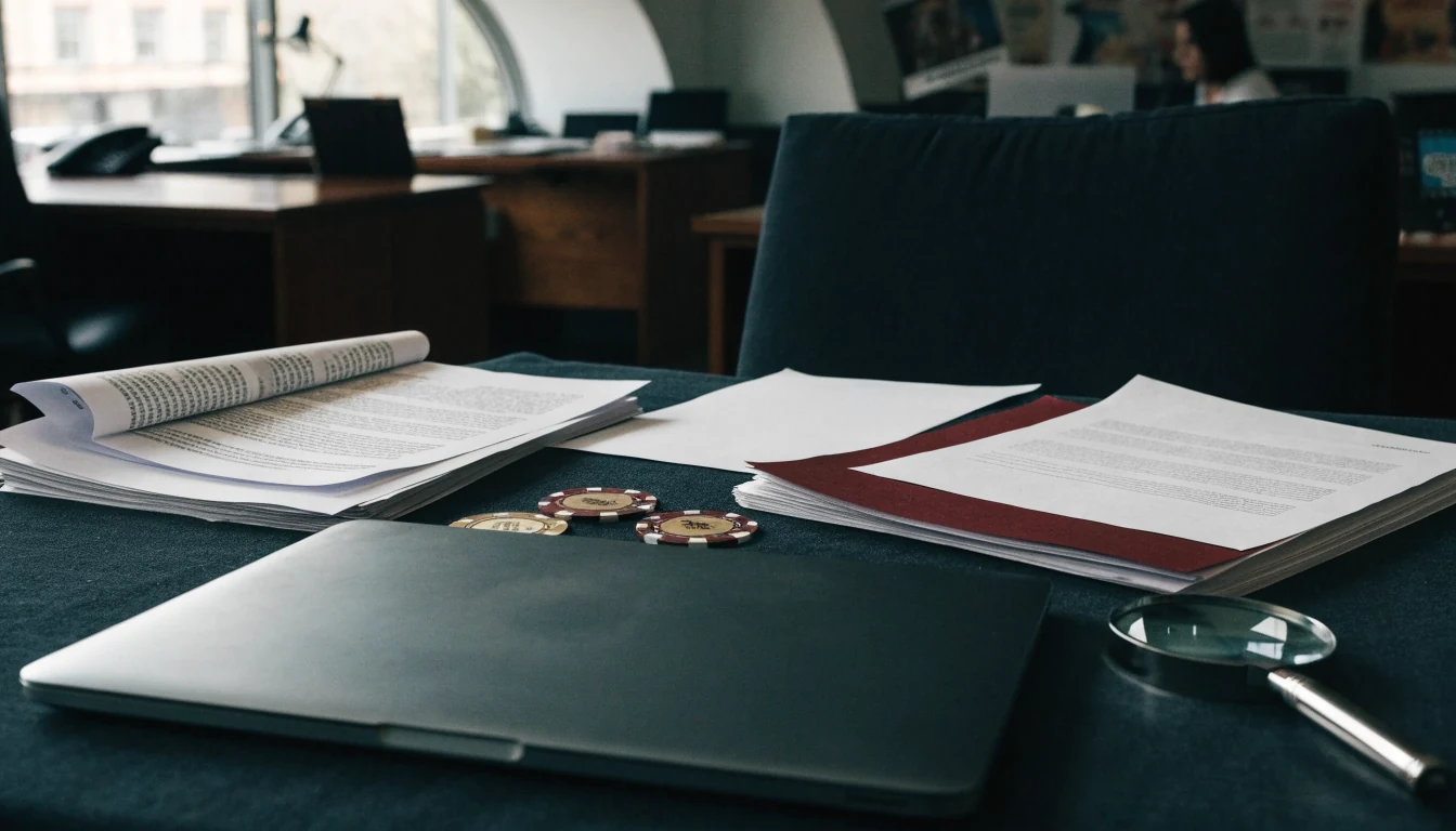 Editorial research desk reviewing UK casino operator terms and licensing evidence