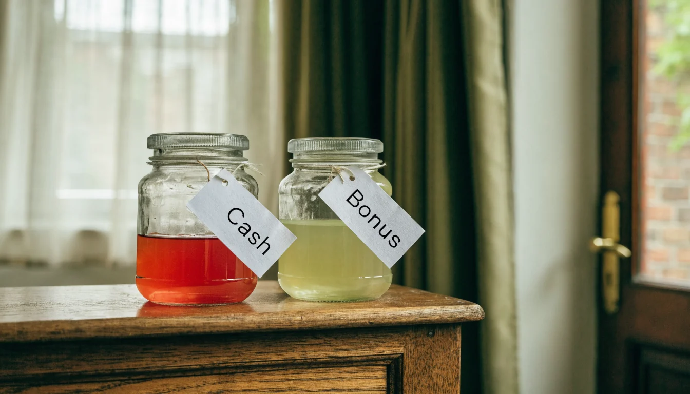 Two sealed jars separating cash funds from bonus funds
